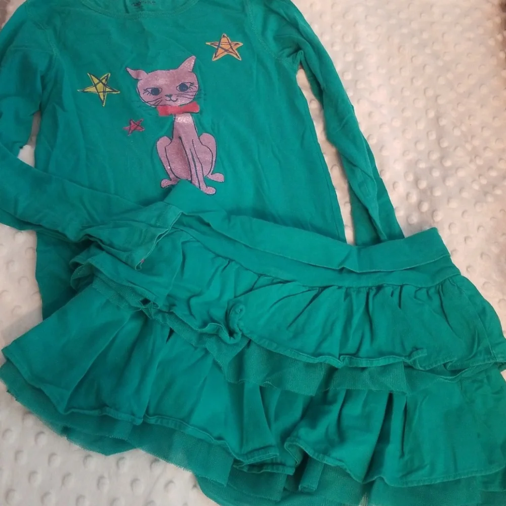 Girls Gap 8 ruffle skirt shirt set outfit bundle